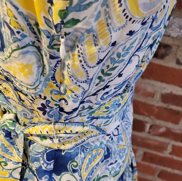 Ralph Lauren 8P blue, green, yellow floral cotton dress - Picture 6 of 8